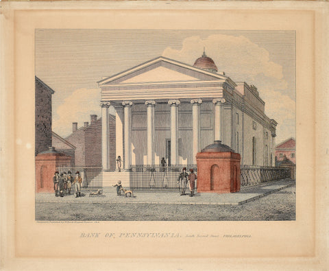 William Birch (1755-1834), Bank of Pennsylvania, South Second Street Philadelphia
