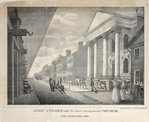 William Birch (1755-1834), High Street, with the First Presbyterian Church
