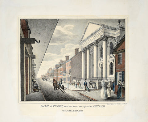 William Birch (1755-1834), High Street, with the First Presbyterian Church