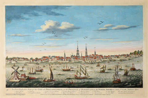 George Heap (1714-1752) and Nicholas Scull (1687-1761), An East Perspective View of the City of Philadelphia, in the Province of Pensylvania, in North America; Taken From the Jersey Shore.