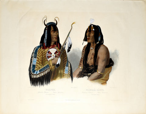 Karl Bodmer (1809-1893), Noapeh, An Assiniboin Indian and Psihdja-Sahpa, A Yanktown Indian