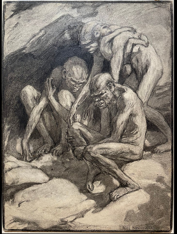Alice B. Woodward (British, 1862-1951), Pithecanthropus (Now, Homo erectus. Formerly Java Man Anthropopithecus erectus, Pithecanthropus erectus)