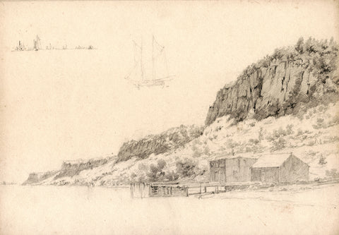 John William Hill (1812- 1879), Coastal Landscape with Boat Study