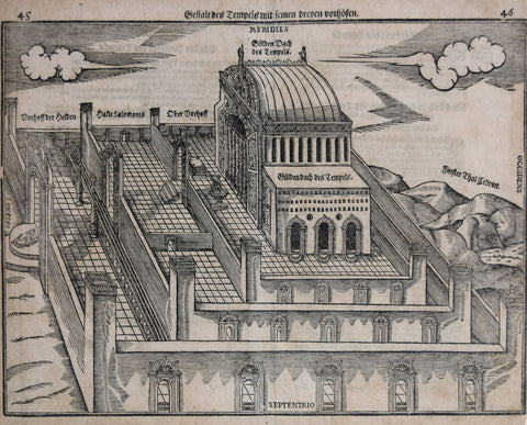 ﻿Heinrich Bunting (1545-1606), Gestalt Des Tempels Mit Seinen Dreyen Vorhofen; Pages 45, 46