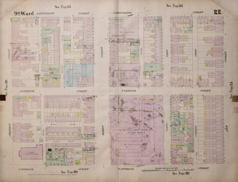 Ernest Hexamer (1827-1912), [9th Ward- showing 15th-17th Street between Chestnut and Arch, Philadelphia]