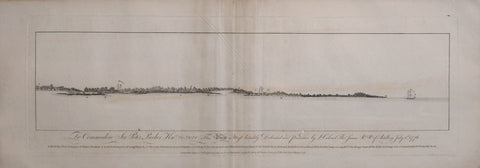 William Faden (1750-1836), A Birds Eye View of Mount Pleasant..to the Eastern Part of Long Island (South Carolina)