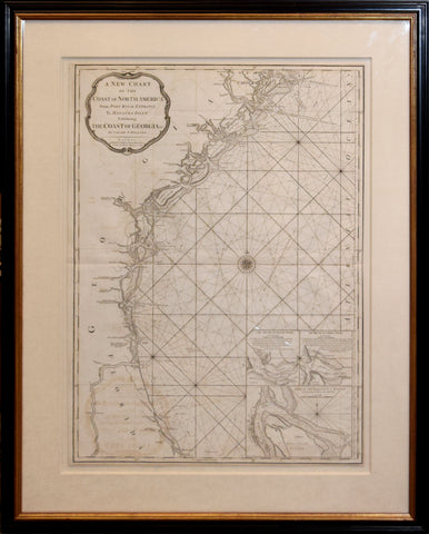 Captain N. Holland (Surveyor), A New Chart of the Coast of North America from Port Royal Entrance to Matanza inlet Exhibiting the Coast of Georgia