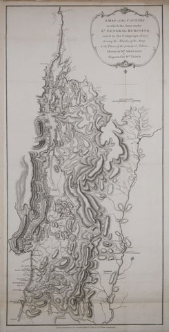 William Faden (British 1750-1836) & Mr. Medcalfe, A Map of the Country in which the Army under Lt. General Burgoyne...