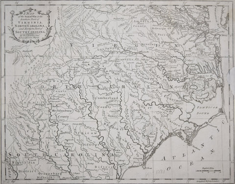 Thomas Kitchin (1714-1784), A Map of the Seat of War in the Southern Part of Virginia, North Carolina and the Southern Part of North Carolina