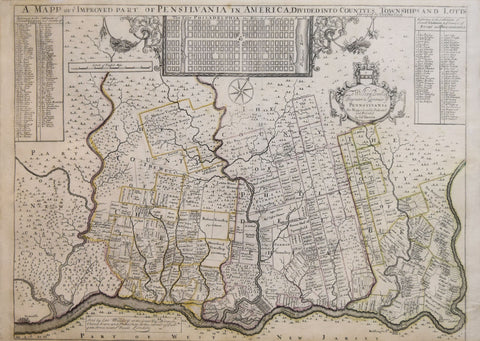 Thomas Holme (1624–1695), A Mapp of ye Improved Part of Pennsylvania...