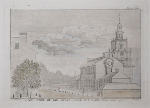 James Trenchard (b. 1747), After Charles Wilson Peale (1741-1827), A N.W. view of the state house in Philadelphia taken 1778