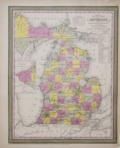 Thomas Cowperthwait, A New Map of Michigan with its Canals, Roads & Distances…