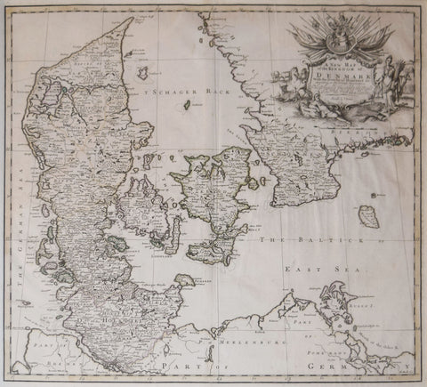 John Senex (1678-1740),  A New Map of the Kingdom of Denmark