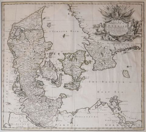 John Senex (1678-1740), A New Map of the Kingdom of Denmark