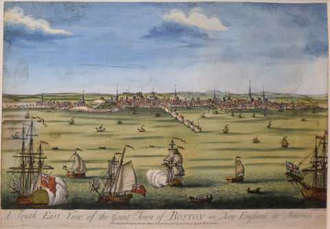John Carwitham (British, active ca. 1723–41),   A South East View of the Great Town of Boston in New England in America