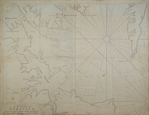 William and John Mount, and John Page, A Draught of Virginia from the Capes to York...