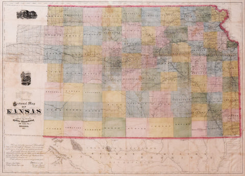 Rufus Blanchard (1821-1904), Sectional Map of Kansas