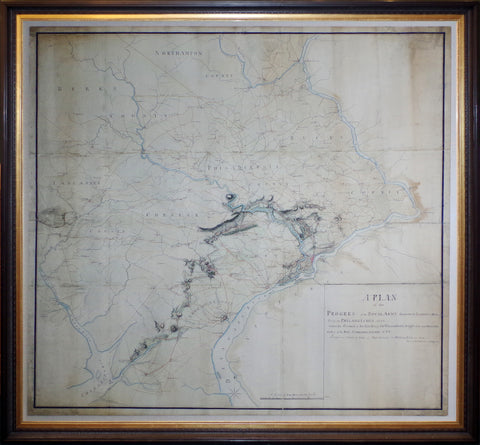 Charles Blaskowitz (c.1743- 1823), A Plan of the Progress of the Royal Army from their Landing at Elk Ferry to Philadelphia 1777...