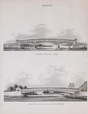 Abraham Rees (1743-1825), Bridges. Schuylkill Permanent Bridge and Upper Ferry or Lancaster Schuylkill Bridge