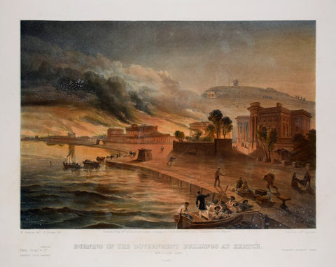 William Simpson (1823-1899), Illustrator, Burning of the Government Buildings at Kertch