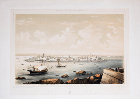 Adolphe Antoine Perrot (1818-1887), Cadiz. Viste tomade desde castillo San Sebastian