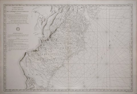 Antoine de Sartine (1729 - 1801), Carte Reduite Des Cotes Orientales De L'amerique Septentrionale Contenant Partie du Nouveau Jersey, la Pen-sylvanie, le Mary-land, la Virginie, la Caroline Septentrionale, la Caroline Meridionale et la Georgie...