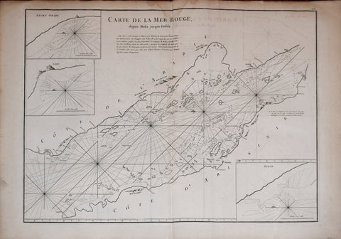 Jean-Baptiste-Nicolas-Denis d'Après de Mannevillette, (1707-1780), Carte de la Mer Rouge.