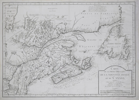 Jacques Nicolas Bellin (French, 1703-72), Carte de la Partie Orientale de la Nouvelle France ou du Canada