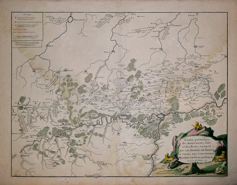 Alex-Hubert Jaillot (French, 1632-1712), Carte Particuliere des Mouvements..par Les Armees de France et celles des Confederes pendat Le Seige de Namur