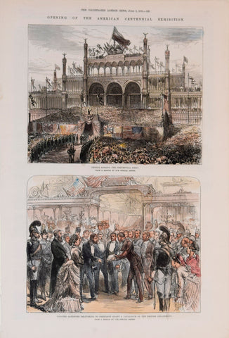 The Illustrated London News, Centennial Hymns and Colonel Sanford Delivering to President Grant