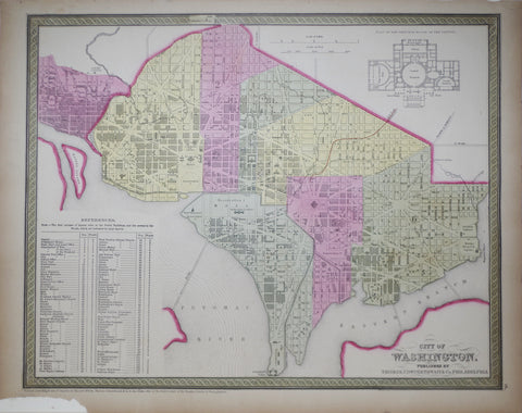 Samuel Augustus Mitchell (1790-1868), City of Washington, [with inset plan of Principal Floor of Capital]