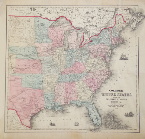 Joseph Hutchins Colton (American, 1800-1893), Colton’s United States Shewing the Military Stations, Forts &c