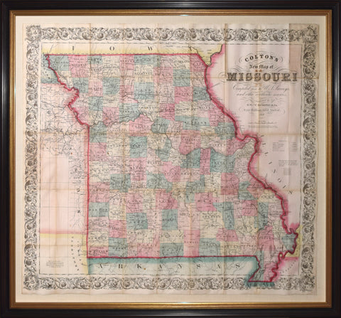 George Woolworth (1827-1901) and Charles B. Colton (1831-1916), Colton's New Map of Missouri
