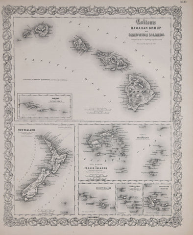 Joseph Hutchins Colton (1800-1893) and George W. Colton (1827-1901), Colton's Hawaiian Group or Sandwich Islands [with] New Zealand [and] Feejee Group, Society Island, Marquesas and Galapagos Islands