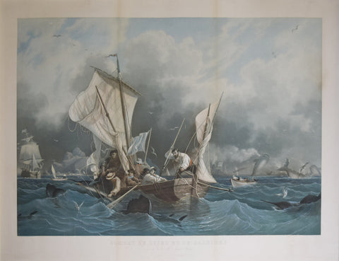 Ambroise Louis Garneray (French, 1783-1857), after, Combat de Scies et de Baleines..Vue de L. Mt. Sainte Helene