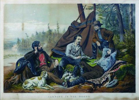 Nathaniel Currier (1813-1888) & James Ives (1824-1895) , Camping in the Woods, Laying Off