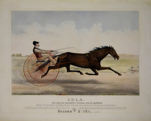 Nathaniel Currier (1813-1888) & James Merritt Ives (1824-1895), Lula. Bay Mare, by Alexander's Norman, Dam by Imp. Hooten