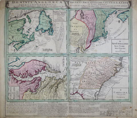 Homann Heirs, Dominia Anglorum in America Septentrionali...