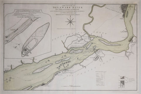 William Faden (1750-1836), The Course of the Delaware River from Philadelphia to Chester…