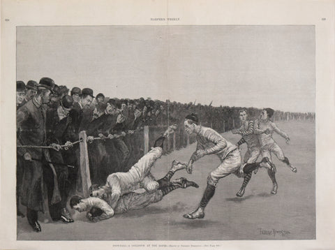 Frederic Remington, Harper’s Weekly Foot-Ball a Collision at the Ropes...