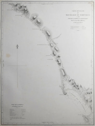 Eugene Duflot de Mofras (1810-1884), Carte Detaillee du Mouillage du Fort Ross et du Port de la Bodega ou Romanzoff