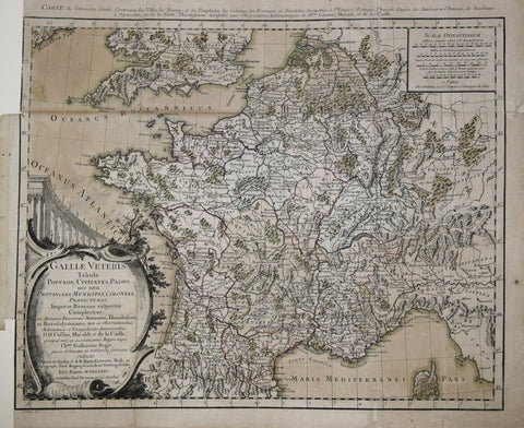 Giovanni Antonio Rizzi-Zannoni (ca. 1736-1814), Galliae Veteris tabula Populos, Civitates, pagos ....