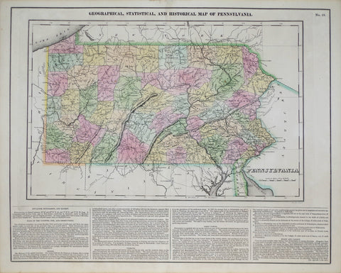 Henry Charles Carey (1793-1879) & Isaac Lea (1792-1886), Geographical, Statistrical and Historical Map of Pennsylvania