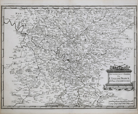 Matthaeus Merian (1593-1650) & Martin Zeiler (1589-1661), Gouvernement General de L’Isle de France. et Paris Circomvoisins