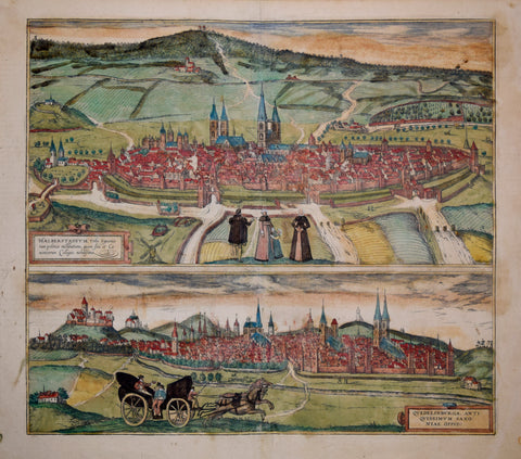 Georg Braun (1541-1622) & Franz Hogenberg (c.1538-1590), Halberstadium, Urbs Saxoniae...