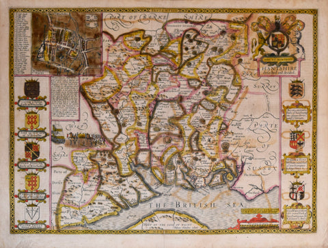 John Speed (1552-1629), Hantshire described and divided (Hampshire)