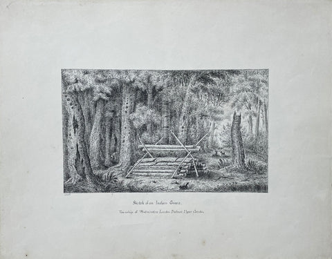 William Pope (British/Canadian, 1811-1902), Sketch of an Indian grave, Township of Westminster, London District, Upper Canada