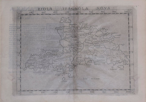 Girolamo Ruscelli, after Giacomo Gastaldi (ca. 1500-1565), Isola Spagnola Nova