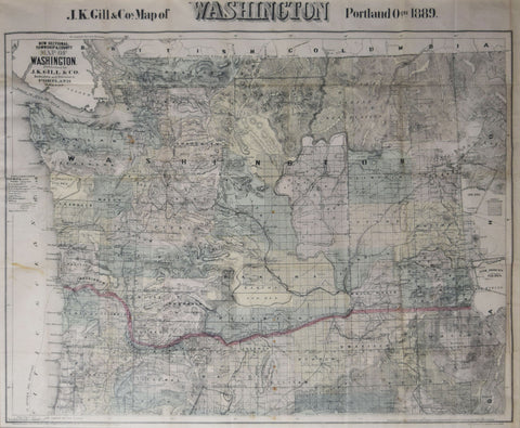 J.K. Gill & Co., New Sectional, Township & County Map of Washington