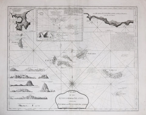 Thomas Jefferys (British, 1719-1771), Chart of the Acores (Hawk) Islands, called also Flemish and Western Islands